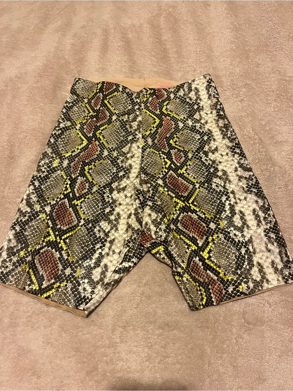 Commando Faux Snake Skin Stretch Shorts High Waist Large